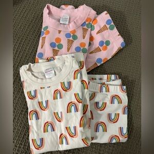 Hanna Andersson Pink and Cream Kids Pajama Set